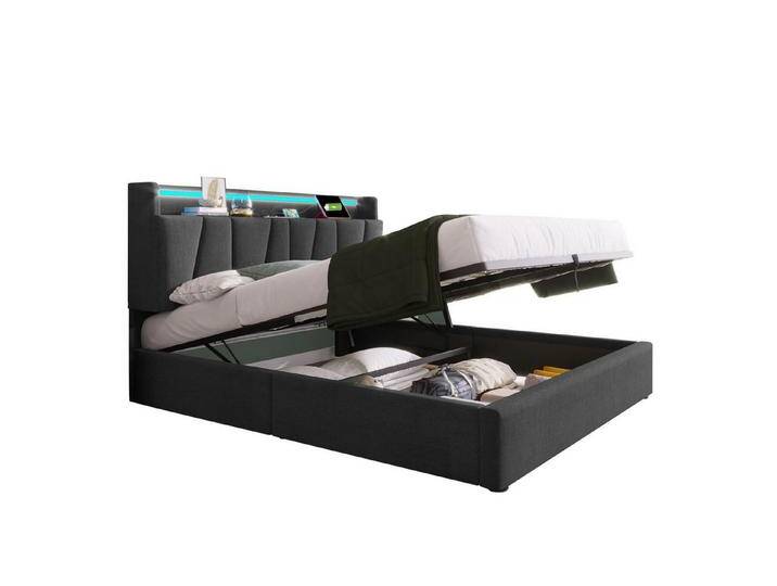 autolock Polsterbett Polsterbett Doppelbett mit aufladen USB Ladefunktion Stauraum-Kopfteil, 140x200cm Stauraumbetten mit LED-Beleuchtung autolock Polsterbett Polsterbett Doppelbett mit aufladen USB Ladefunktion Stauraum-Kopfteil, 140x200cm Stauraumbetten mit LED-Beleuchtung von autolock