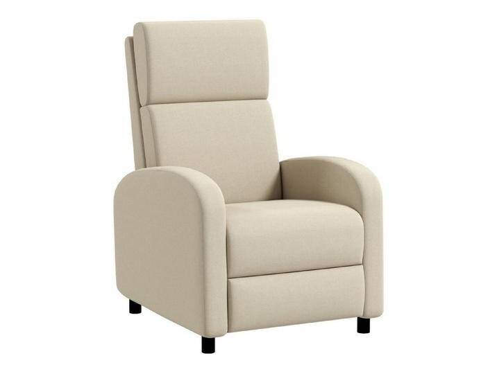 autolock Relaxsessel Fernsehsessel mit Liegefunktion bis 120 kg gepolstert, TV-Sessel in Leinenoptikmit Fußstütze Liegesessel für Wohnzimmer, beige von autolock