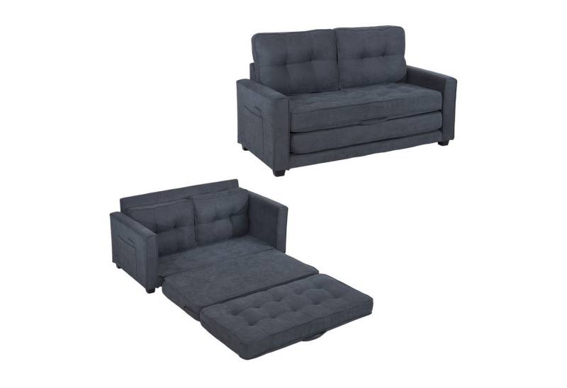 autolock Schlafsofa 2-Sitzer Klappbare Gästebettfunktion Doppelsofa mit Schlaffunktion, Gepolstertes Sofa mit Seitentaschen für Wohn- und Gästezimmer von autolock