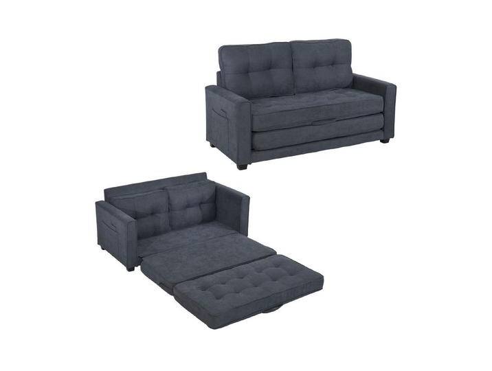 autolock Schlafsofa 2-Sitzer Klappbare Gästebettfunktion Doppelsofa mit Schlaffunktion, Gepolstertes Sofa mit Seitentaschen für Wohn- und Gästezimmer von autolock