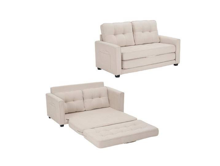 autolock Schlafsofa 2-Sitzer Klappbare Gästebettfunktion Doppelsofa mit Schlaffunktion, Gepolstertes Sofa mit Seitentaschen für Wohn- und Gästezimmer von autolock