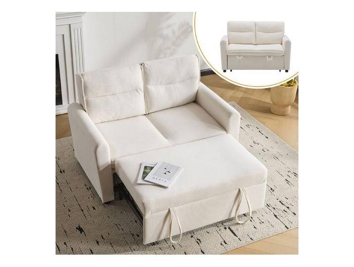 autolock Schlafsofa 2-Sitzer Sofa Faltbares Schlafsofa mit Verstellbare Rückenlehne, Zweisitzer Doppelbett mit Ausziehfunktion für kleine Wohnzimmer von autolock
