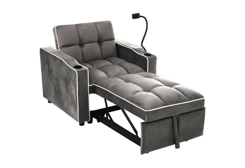 autolock Schlafsofa 3-in-1 Ausziehbares Schlafsofa,mit Getränkehaltern und Handyhalter, 83*167*76cm,Sofa-Liegestuhl,Schlafstuhl,Sessel,für kleine Räume von autolock