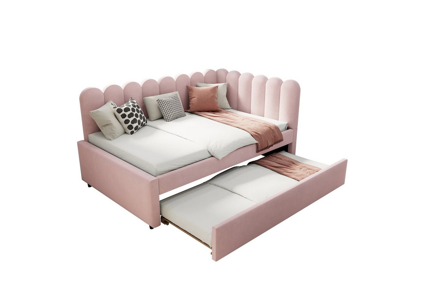 autolock Schlafsofa L-förmiges Polsterbett, Schlafsofa,Tagesbett,140x200 cm Daybett, mit geblümter Rückenlehne und Ausziehbett in Samtstoff autolock Schlafsofa L-förmiges Polsterbett, Schlafsofa,Tagesbett,140x200 cm Daybett, mit geblümter Rückenlehne und Ausziehbett in Samtstoff von autolock