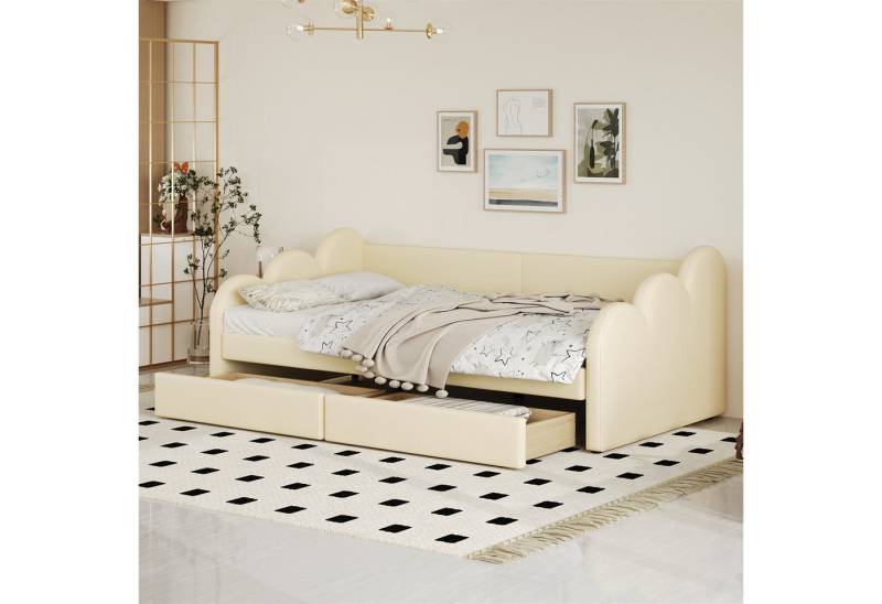 autolock Schlafsofa Polsterbett 90*200cm,Schlafsofa mit 2 Ablagefächern von autolock