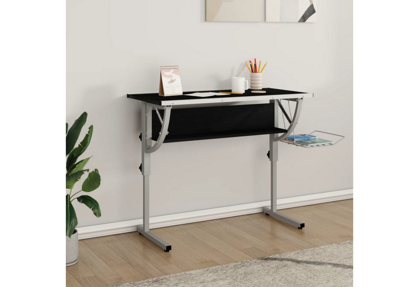 autolock Schreibtisch Basteltisch Einstellbarer Neigungswinkel der Tischplatte, 110 x 53 x 58-87cm Holzwerkstoff Stahl, Schwarz & Grau autolock Schreibtisch Basteltisch Einstellbarer Neigungswinkel der Tischplatte, 110 x 53 x 58-87cm Holzwerkstoff Stahl, Schwarz & Grau von autolock