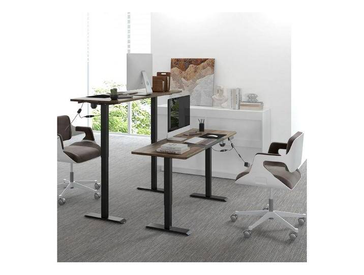 autolock Schreibtisch Computertisch Höhenverstellbarer elektrischer Hubtisch (140x70x72-116cm), Stehschreibtisch für kleine Heimstudio, beige schwarz von autolock