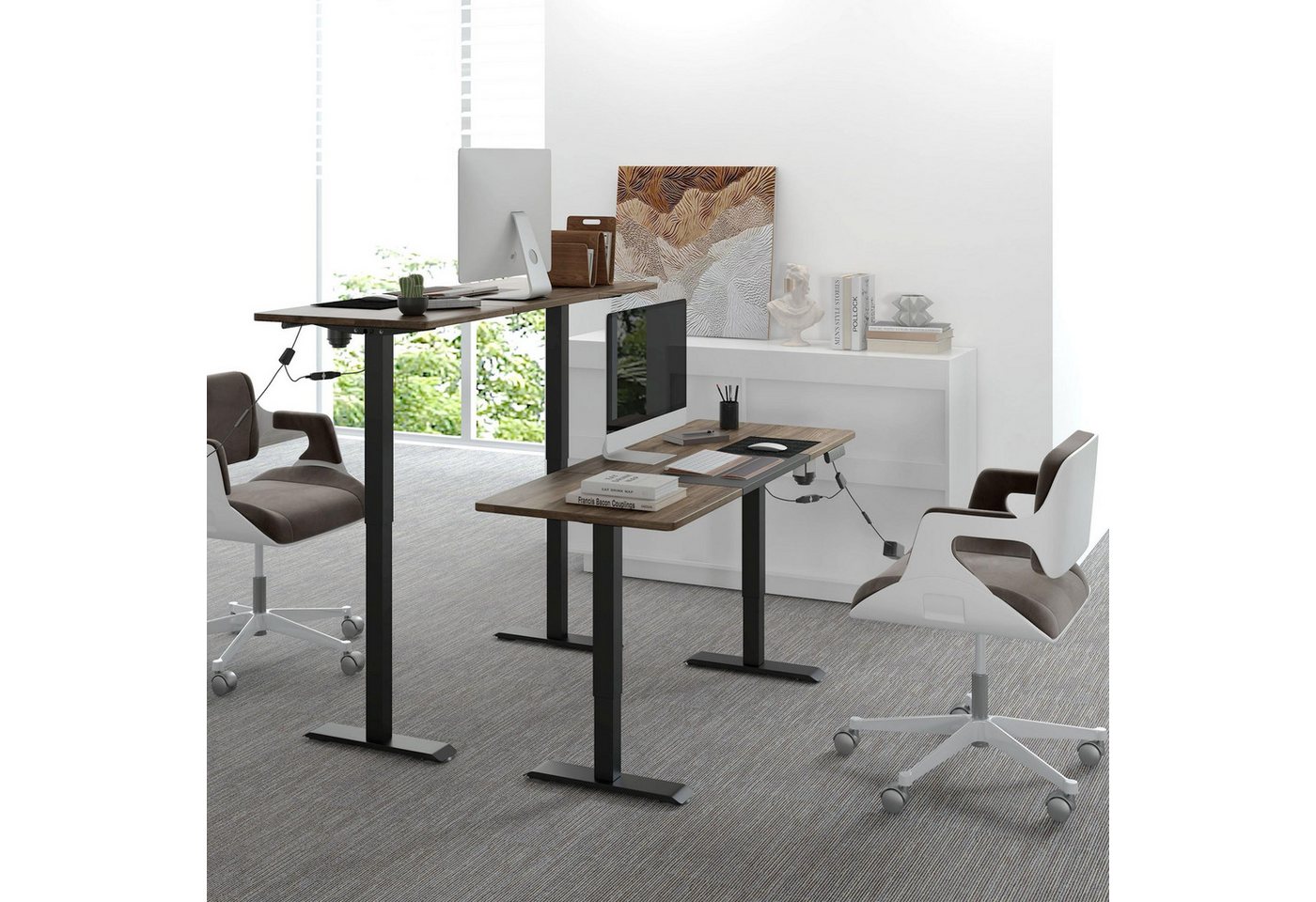 autolock Schreibtisch Computertisch Höhenverstellbarer elektrischer Hubtisch (140x70x72-116cm), Stehschreibtisch für kleine Heimstudio von autolock