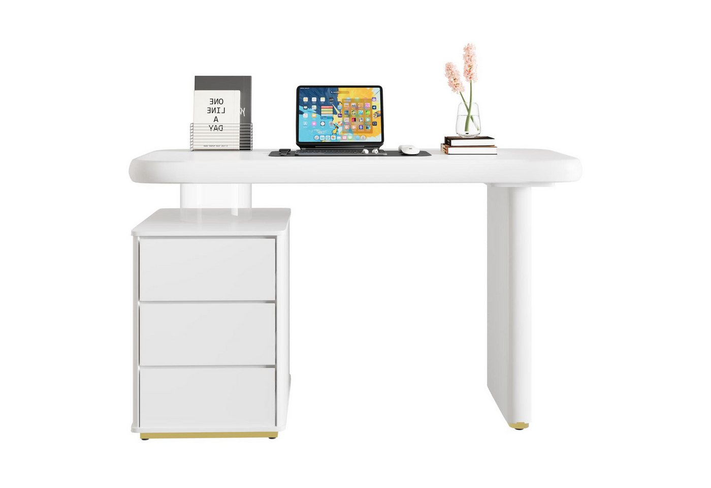 autolock Schreibtisch Moderner Schreibtisch,117×50×74cm,Lackierung,Wolkenform,3 Schubladen, verdickte Tischplatte+Beine,abgerundete Kurven,stabiler arbeitstisch autolock Schreibtisch Moderner Schreibtisch,117×50×74cm,Lackierung,Wolkenform,3 Schubladen, verdickte Tischplatte+Beine,abgerundete Kurven,stabiler arbeitstisch von autolock