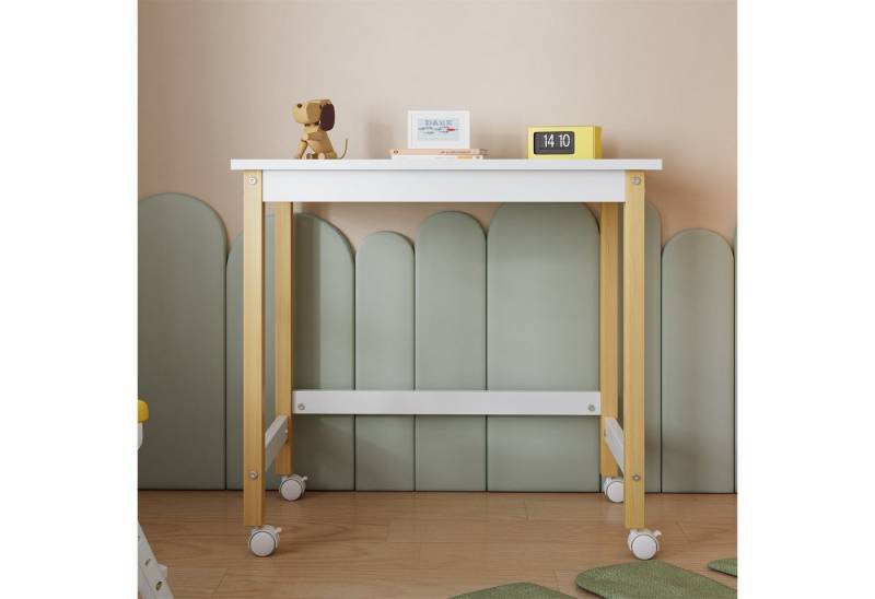 autolock Schreibtisch Tisch, mit Richtungsrädern,Schreibtisch,Arbeitstisch,Kiefer+MDF von autolock