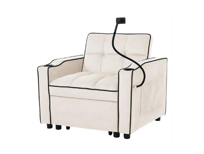 autolock Sessel 3-in-1 Ausziehbares Sessel, Einzel-Schlafsofa, Schlafstuhl, mit Relaxfunktion, beige, Beige von autolock