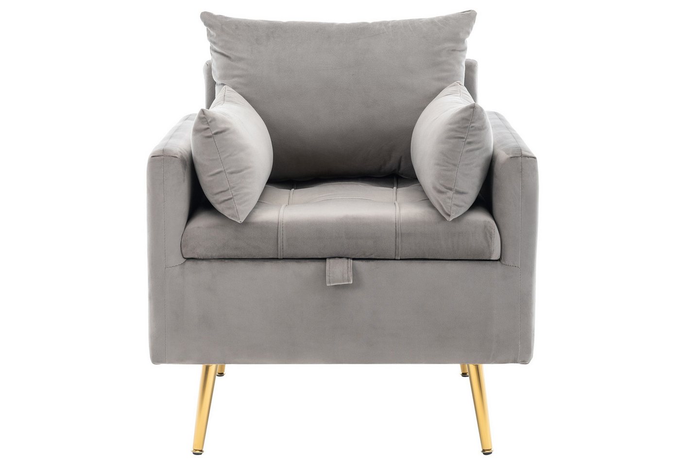 autolock Sessel Polstersessel mit Stauraum & Kissen, Massivholzrahmen, Samt (Polsterstuhl 71×70× 80 cm), Loungesessel Einzelsessel Fernsehsessel für Wohnzimmer Schlafzimmer von autolock
