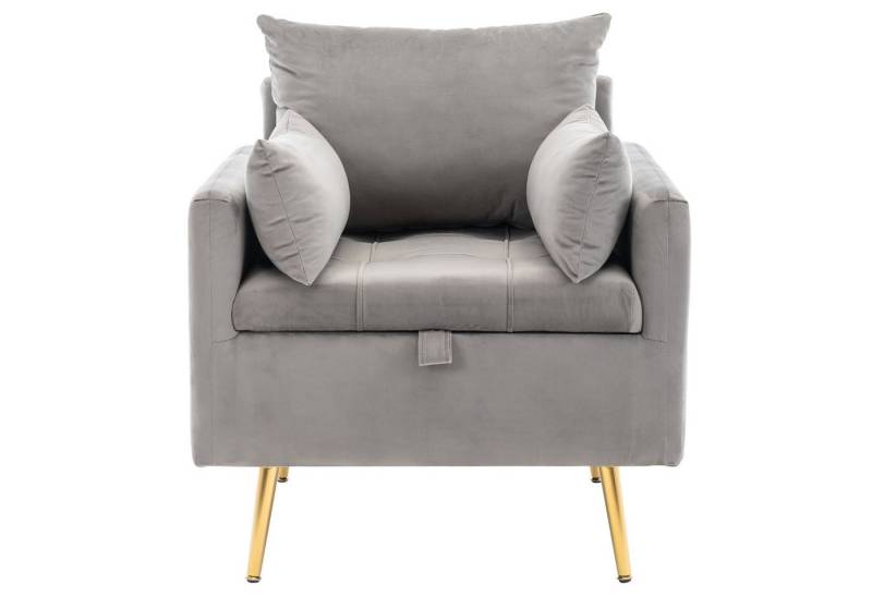 autolock Sessel Polstersessel mit Stauraum & Kissen, Massivholzrahmen, Samt (Polsterstuhl 71×70× 80 cm), Loungesessel Einzelsessel Fernsehsessel für Wohnzimmer Schlafzimmer von autolock