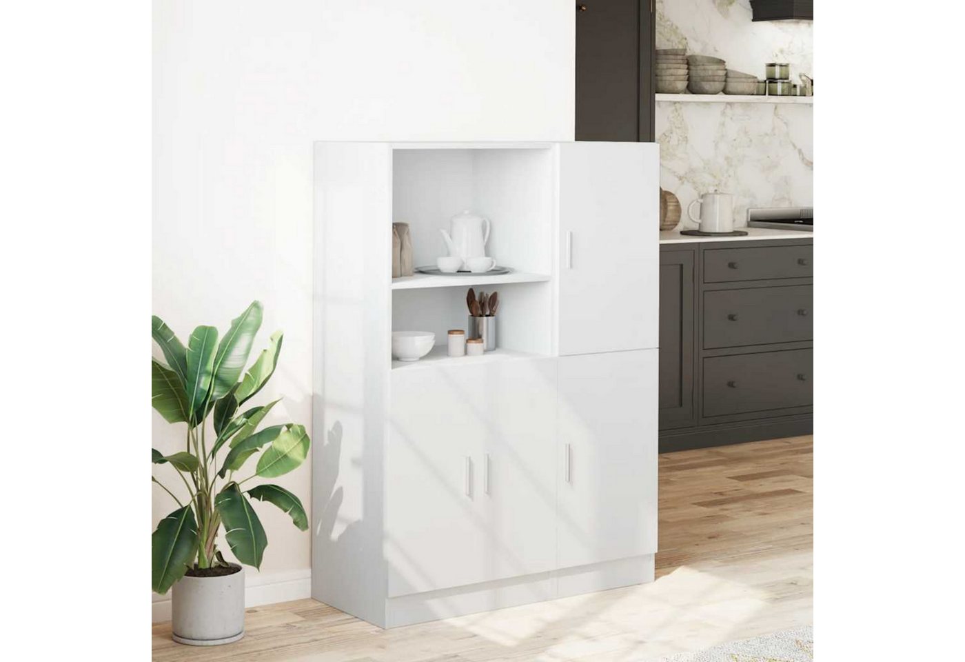 autolock Sideboard Anrichte Küchenschrank-Set 2-teiliges Holz, weiß, Multifunktionsschrank Bücherregal für Wohnzimmer & Küche autolock Sideboard Anrichte Küchenschrank-Set 2-teiliges Holz, weiß, Multifunktionsschrank Bücherregal für Wohnzimmer & Küche von autolock