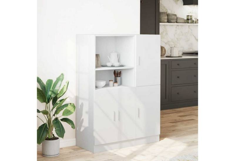autolock Sideboard Anrichte Küchenschrank-Set 2-teiliges Holz, weiß, Multifunktionsschrank Bücherregal für Wohnzimmer & Küche von autolock