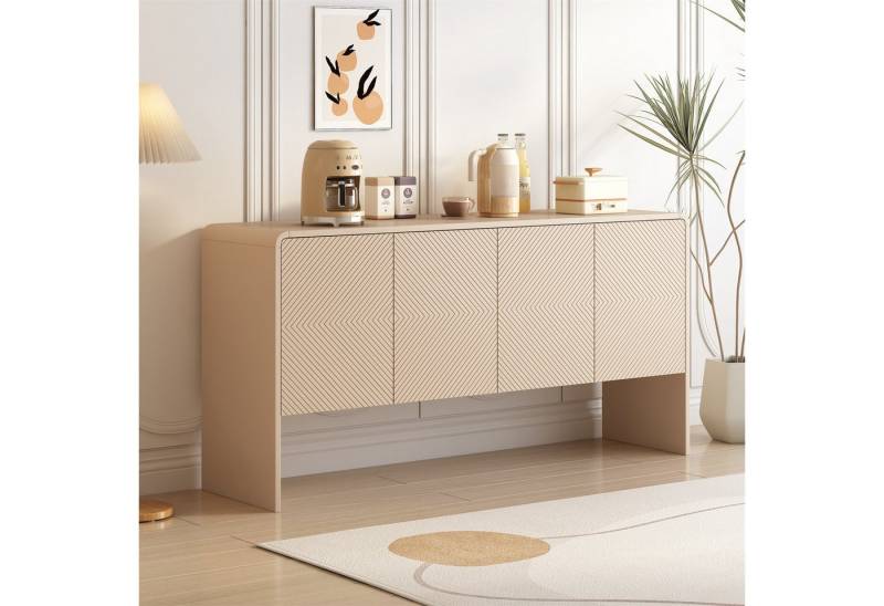 autolock Sideboard Großer Stauraum Sideboard mit 4 Türen und Rückstoßvorrichtung von autolock