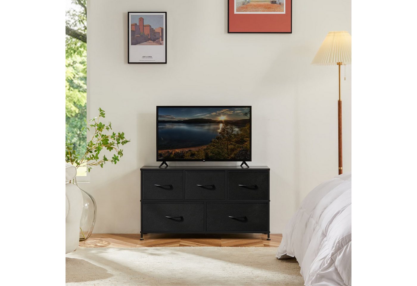autolock Sideboard Hohe Kommode mit Stoffablagen,Holzplatte,für Eingangsbereich autolock Sideboard Hohe Kommode mit Stoffablagen,Holzplatte,für Eingangsbereich von autolock