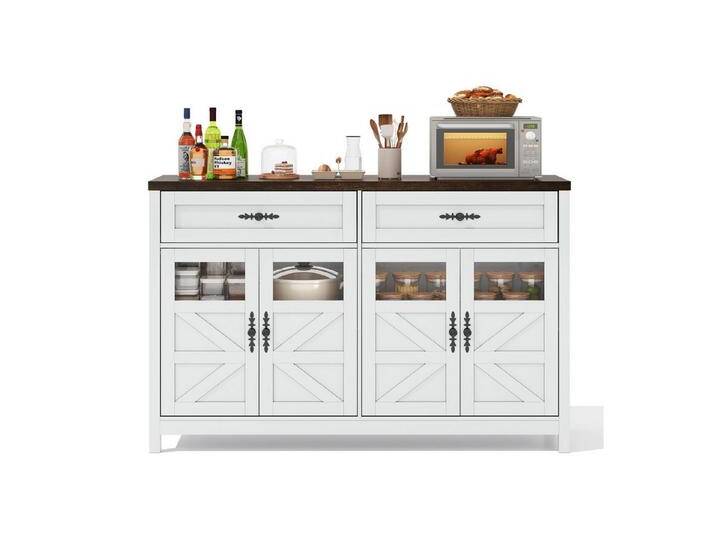 autolock Sideboard Kommode Küchenschrank Buffetschrank mit 4 Türen 2 Schubladen (Kaffeebar Breite 140 cm) von autolock