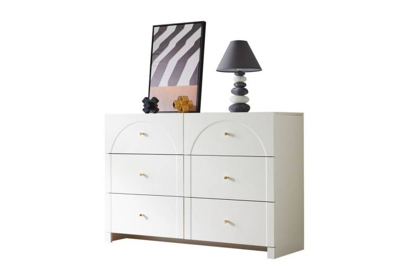 autolock Sideboard Kommode mit 6 Schubladen,Türkommode,H82/B120/T40 cm von autolock