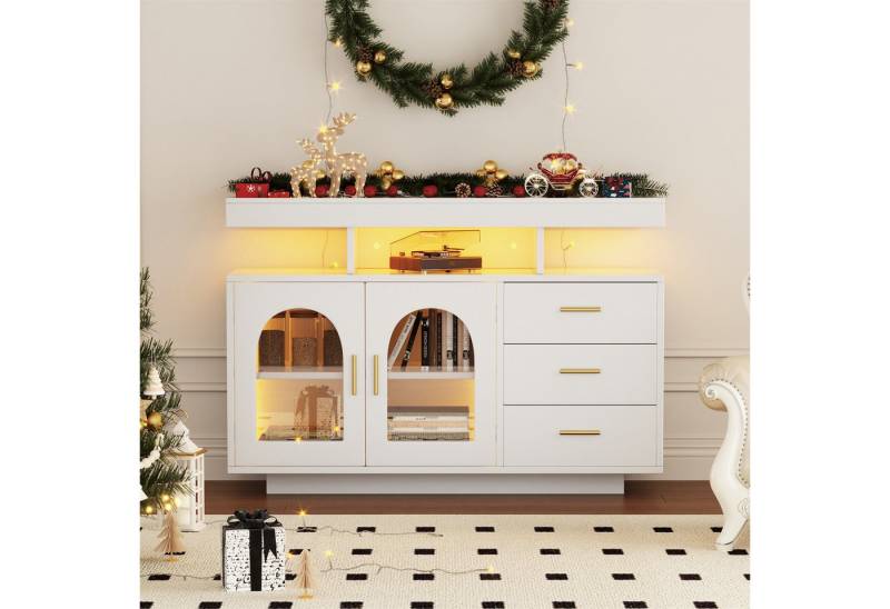 autolock Sideboard LED-Sideboard-Buffetschrank, 120 cm großer Kaffeebarschrank von autolock