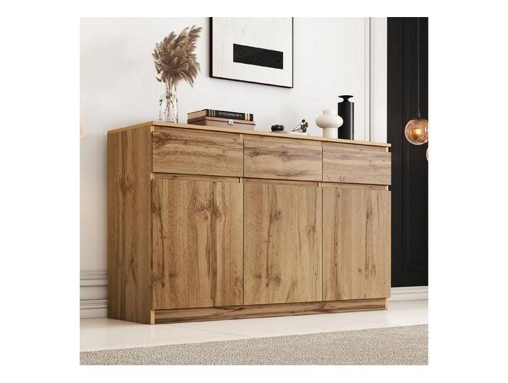 autolock Sideboard Sideboard, 3 Türen und 3 Schubladen,originaler Holzoptik von autolock