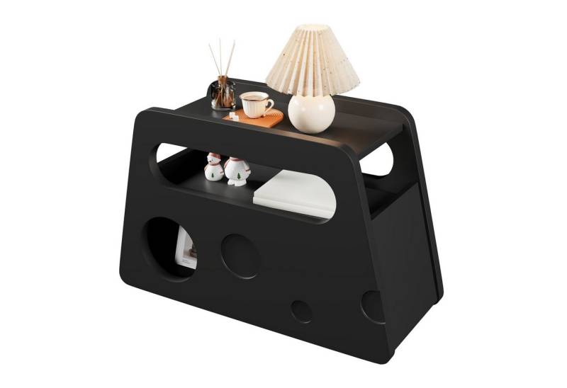 autolock Sideboard Sideboard,Moderner Beistelltisch mit Rollen,sicher abgerundetem Design, Mobil platzsparend,81x33x51,5cm,ideal für Wohnzimmer und Schlafzimmer von autolock