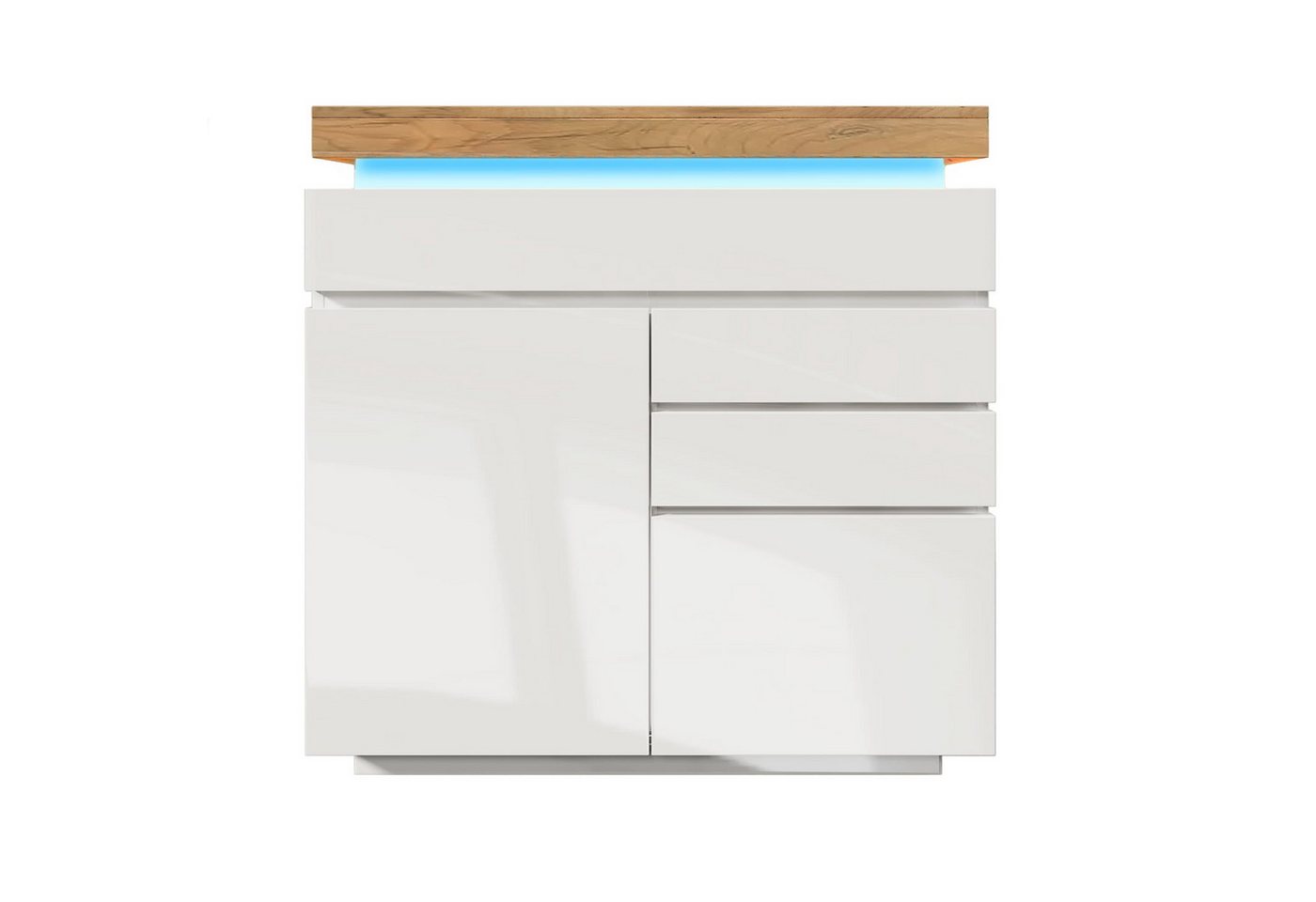 autolock Sideboard Sideboard Kommode Hochglanz mit LED Beleuchtung App Control (110 x 39 x 115cm), Multifunktionales Sideboard Anrichte für Wohnzimmer & Schlafzimmer von autolock