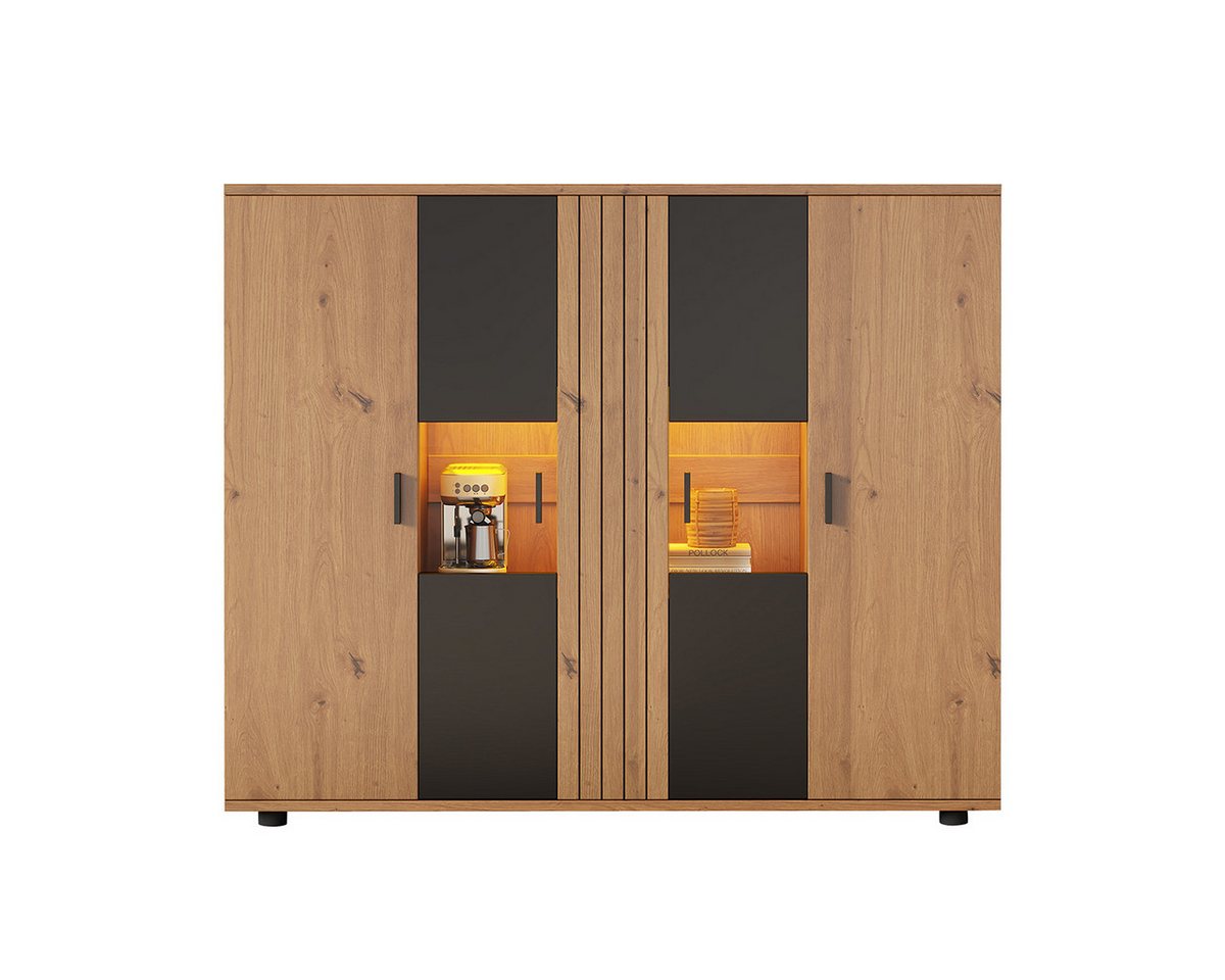 autolock Sideboard Sideboard mit Trennwand-Design und verstellbaren, Trennwänden Aufbewahrungsschrank Kommode 140*35*113cm autolock Sideboard Sideboard mit Trennwand-Design und verstellbaren, Trennwänden Aufbewahrungsschrank Kommode 140*35*113cm von autolock