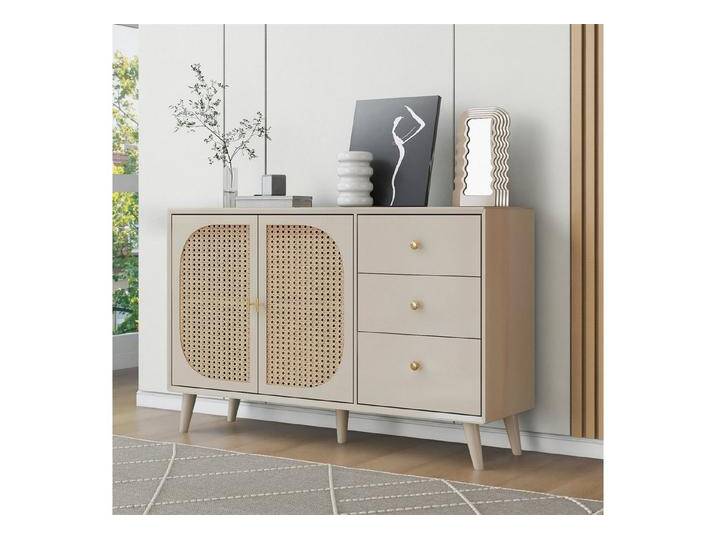 autolock Sideboard Sideboard mit Türen und Schubladen, Kommode, Stehschrank, beige von autolock