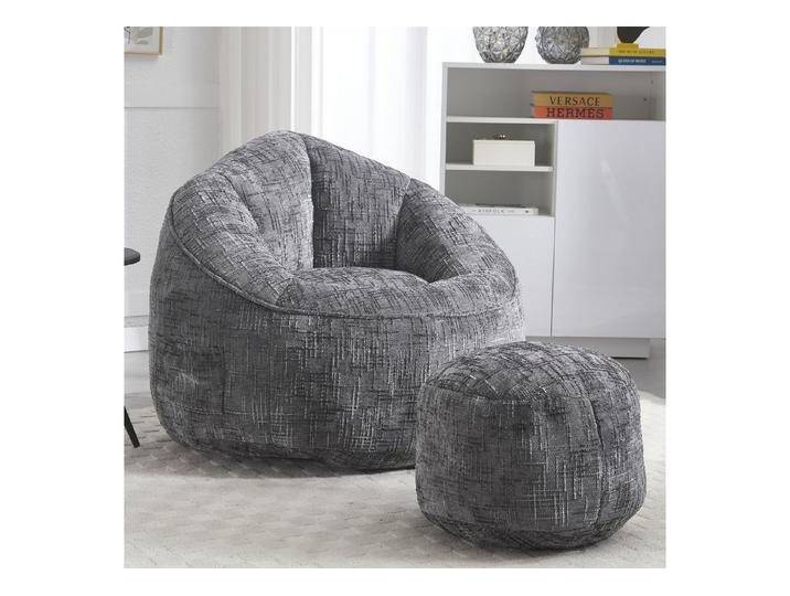 autolock Sitzsack Sofa Stuhl, Hochdruck Schaumstoff Sitzsack Stuhl mit Fußstütze, grau, Grau autolock Sitzsack Sofa Stuhl, Hochdruck Schaumstoff Sitzsack Stuhl mit Fußstütze, grau, Grau von autolock