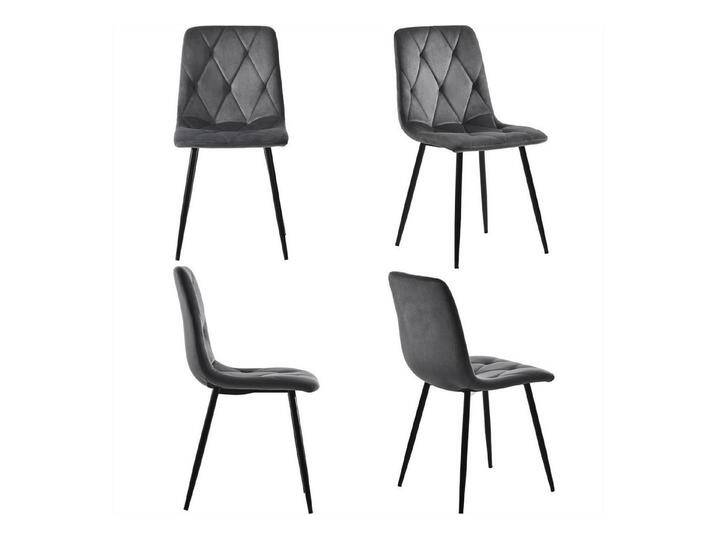 autolock Stuhl 4er Esszimmerstuhl,Polsterstuhl Design Stuhl,Küchenstuhl,Metallbeine (4 St), Twill Samt Esszimmerstuhl,mit Rückenlehne,Gestell aus Metall von autolock