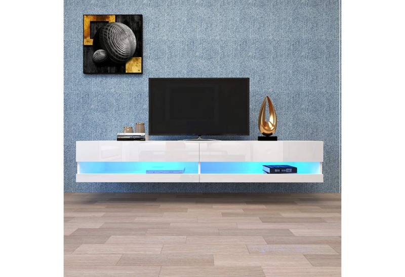 autolock TV-Schrank LED TV-Lowboard mit Variable LED-Beleuchtung Hochwertiges TV-Board mit viel Stauraum für Ihr Wohnzimmer 140x40x30.5cm von autolock