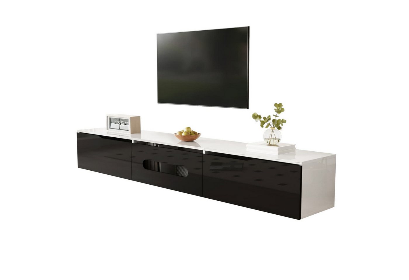 autolock TV-Schrank Moderner TV-Schrank,TV-Möbel,180 cm lang, Hochglanzoberfläche TV Board mit 16-farbiger LED-Beleuchtung, wandmontierbar autolock TV-Schrank Moderner TV-Schrank,TV-Möbel,180 cm lang, Hochglanzoberfläche TV Board mit 16-farbiger LED-Beleuchtung, wandmontierbar von autolock