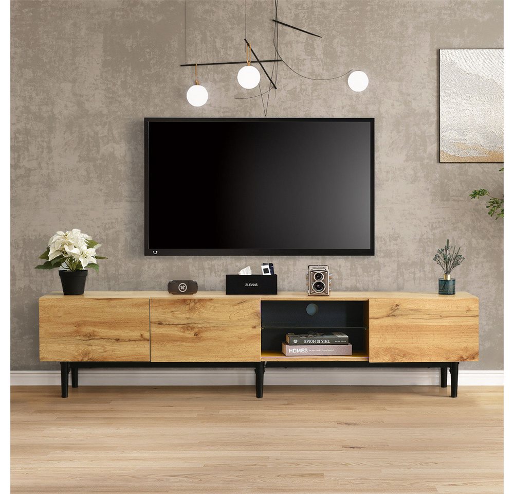 autolock TV-Schrank Moderner TV-Schrank mit Holzmaserung, variable LED-Leuchten autolock TV-Schrank Moderner TV-Schrank mit Holzmaserung, variable LED-Leuchten von autolock
