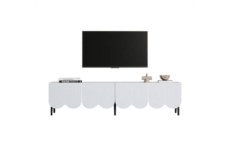autolock TV-Schrank Moderner TV-Schrank mit einzigartigem Muster–180 x 40 x 45 cm Für Fernseher bis 80 Zoll, Zwei Türen und Kabelmanagement von autolock