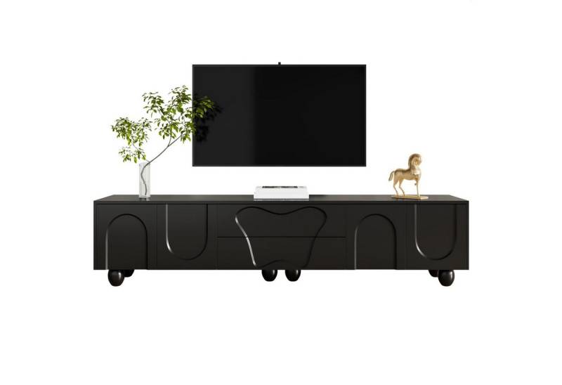 autolock TV-Schrank TV-Schrank mit Holzbeinen,minimalistischer TV Board mit viel Stauraum 180cm,einzigartigem Design und flexiblen Aufbewahrungsmöglichkeiten von autolock
