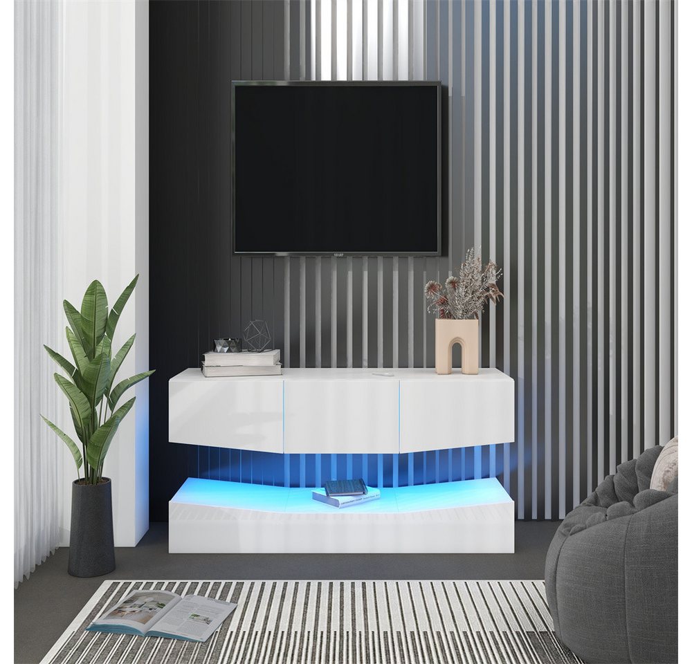autolock TV-Schrank Weißer Hochglanz-Hänge-TV-Schrank mit LED-Leuchten Wandmontierter schwebender TV-Schrank autolock TV-Schrank Weißer Hochglanz-Hänge-TV-Schrank mit LED-Leuchten Wandmontierter schwebender TV-Schrank von autolock