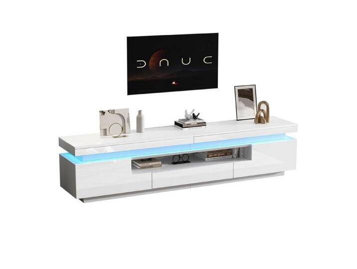 autolock TV-Schrank Wohnzimmer TV-Ständer mit 2 L-förmigen Schränken und 1 Schublade Hochglanz-TV-Schrank mit LED,Lowboard mit halboffenem Stauraum autolock TV-Schrank Wohnzimmer TV-Ständer mit 2 L-förmigen Schränken und 1 Schublade Hochglanz-TV-Schrank mit LED,Lowboard mit halboffenem Stauraum von autolock