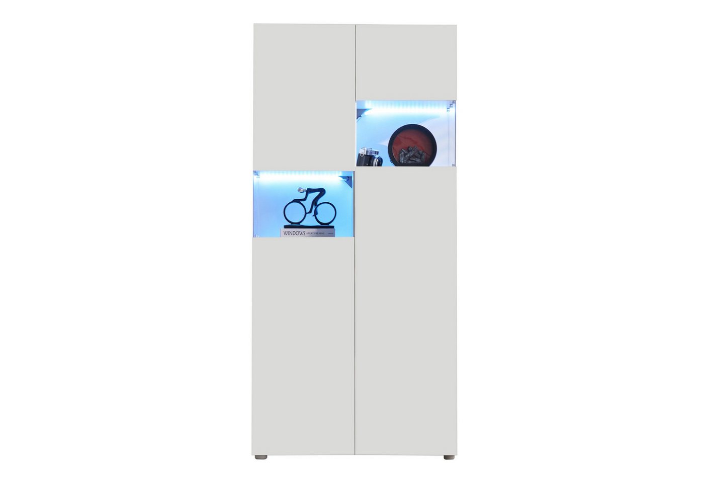 autolock Vitrine Hochschrank mit LED-Beleuchtung Standvitrinen mit transparentes Acryl (80 x 36.4 x 170 cm) Multifunktional Mehrzweckschrank für Wohnzimmer Schlafzimmer Büro von autolock