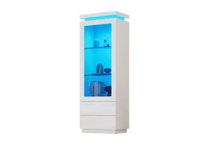 autolock Vitrine Vitrine,Hochschrank mit 2 Schubladen,Glasvitrine mit LED,60*40*171cm Standregal Schrank Vitrine,Wohnzimmerschrank mit Glastüren+Klapptür autolock Vitrine Vitrine,Hochschrank mit 2 Schubladen,Glasvitrine mit LED,60*40*171cm Standregal Schrank Vitrine,Wohnzimmerschrank mit Glastüren+Klapptür von autolock