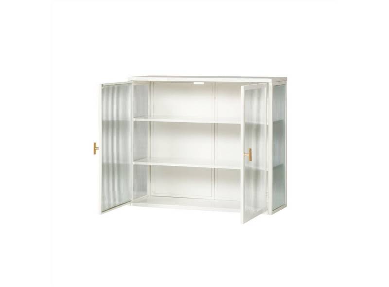 autolock Wandregal Moderner 2-türiger Wandschrank,Glastürenm mit 3-stufiger Lagerung, für Eingangsbereich Wohnzimmer Badezimmer Esszimmer von autolock