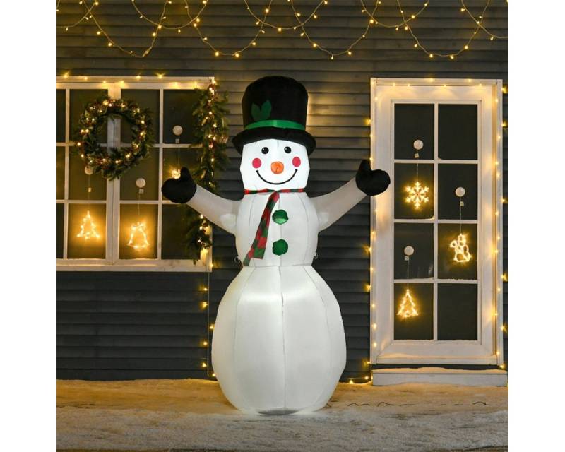 autolock Weihnachtsfigur Aufblasbare Weihnachtsdeko Schneemann mit bunte LED´s inkl. Gebläse, Selbstaufblasend Weihnachtsbeleuchtung 1m von autolock