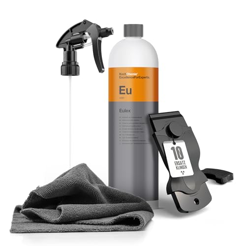 Klebstoffentferner Set | Koch Chemie Eulex 1l Klebereste Entferner + Sprühkopf + Mikrofasertuch + Nuke Guys Kunststoffschaber mit 10 Wechselklingen | Effiziente Entfernung von Kleberückständen Klebstoffentferner Set | Koch Chemie Eulex 1l Klebereste Entferner + Sprühkopf + Mikrofasertuch + Nuke Guys Kunststoffschaber mit 10 Wechselklingen | Effiziente Entfernung von Kleberückständen von autopflege