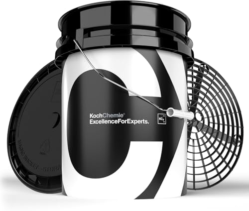 Koch Chemie Profi Auto Wascheimer Set mit Deckel und Grit Guard Sieb Einsatz | 20 Liter Handwäsche Eimer in Schwarz für die perfekte Autowäsche | KFZ Autowascheimer mit Gitter von autopflege