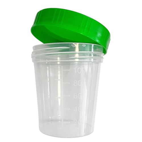 25x Urinbecher | Probenbecher hochwertig | 125 ml Fassungsvermögen bis 100 ml graduiert | auslaufsicherer und gefriertauglicher Urinprobenbecher mit grünem Schraubdeckel 25x Urinbecher | Probenbecher hochwertig | 125 ml Fassungsvermögen bis 100 ml graduiert | auslaufsicherer und gefriertauglicher Urinprobenbecher mit grünem Schraubdeckel von avantal