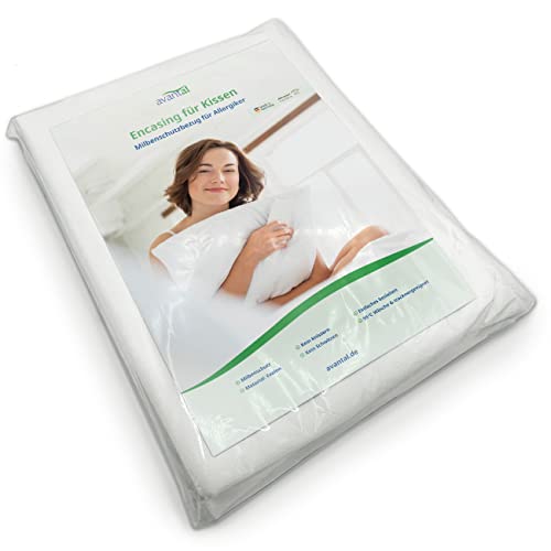 Milbenschutz Kissenbezug 40x60 cm | Encasing | Anti-Milben Bettwäsche | Milbenkotdicht | Premium Milbenschutz für Kopfkissen von avantal