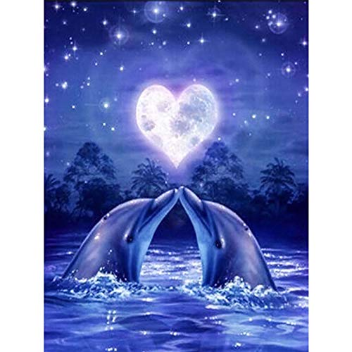 Zeyevan Diamond Painting Delfin, 5D DIY Diamant Painting Tier Kit, Diamant Malerei Strass Kristallmalerei Kreuzstich Kunsthandwerk 30x40 cm Zeyevan Diamond Painting Delfin, 5D DIY Diamant Painting Tier Kit, Diamant Malerei Strass Kristallmalerei Kreuzstich Kunsthandwerk 30x40 cm von Zeyevan