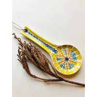 Großer Keramiklöffel Handbemalt Mit Blumen Und Bunten Mustern Schöner Tisch Oder Küchendekor, Töpferlöffel Sammler, Kostenloser Versand von avedouda