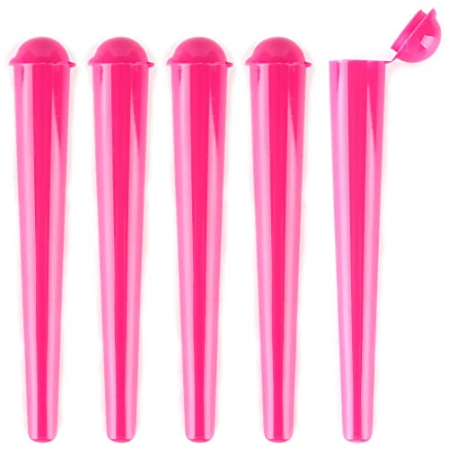 avibes® 5 x Joint Hülle Joint-Hüllen Transporthüllen Behälter Tube Set Luftdicht Geruchsdicht Pink Rosa aus Plastik mit Klappdeckel 120mm von avibes