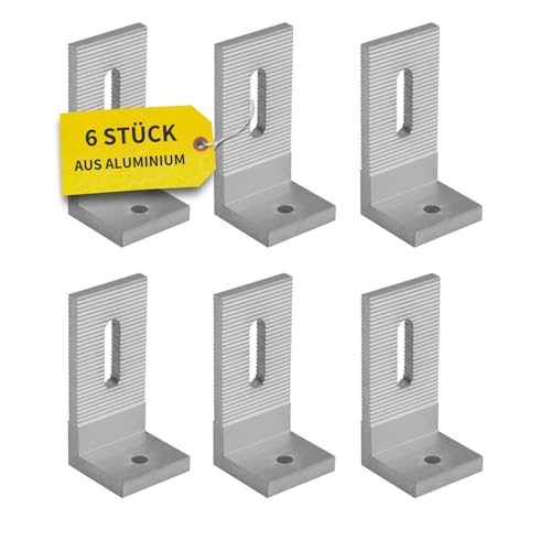Avoltik 6x 90° L-Winkel zur Befestigung für PV Modul Halterung I L-Montagewinkel aus Aluminium I 90 Grad Winkel-Verbinder für Solarpanel-Montage I robuster Befestigungswinkel für Balkonkraftwerk von avoltik